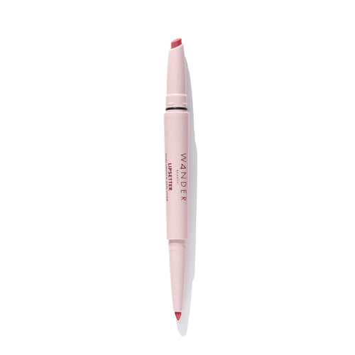 Lipsetter dual lipstick and liner shade roaming rose on white image