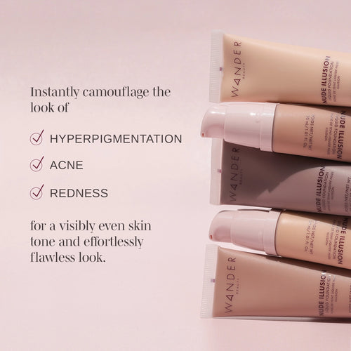 Instantly camouflage the look of: Hyperpigmentation Acne Redness for visibly even skin tone and effortlessly flawless look.