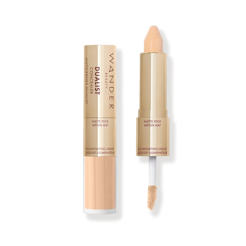 dualist matte and illuminating concealer shade fair on white