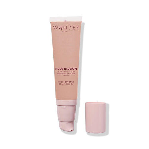 Tube of Wander Beauty golden tan Nude Illusion Liquid Foundation