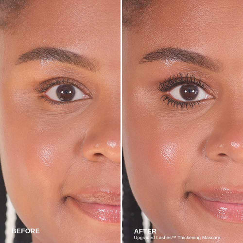 Before and after Danielle Lewis using Wander Beauty Upgraded Lashes™ Treatment Mascara