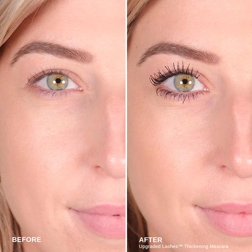 Before and after Wesley using Wander Beauty Upgraded Lashes™ Treatment Mascara