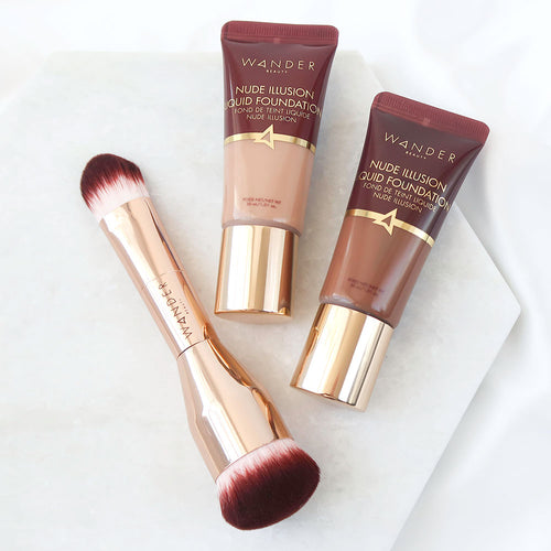 Wander Beauty Nude Illusion Dual Foundation Brush with Nude Illusion Liquid Foundation